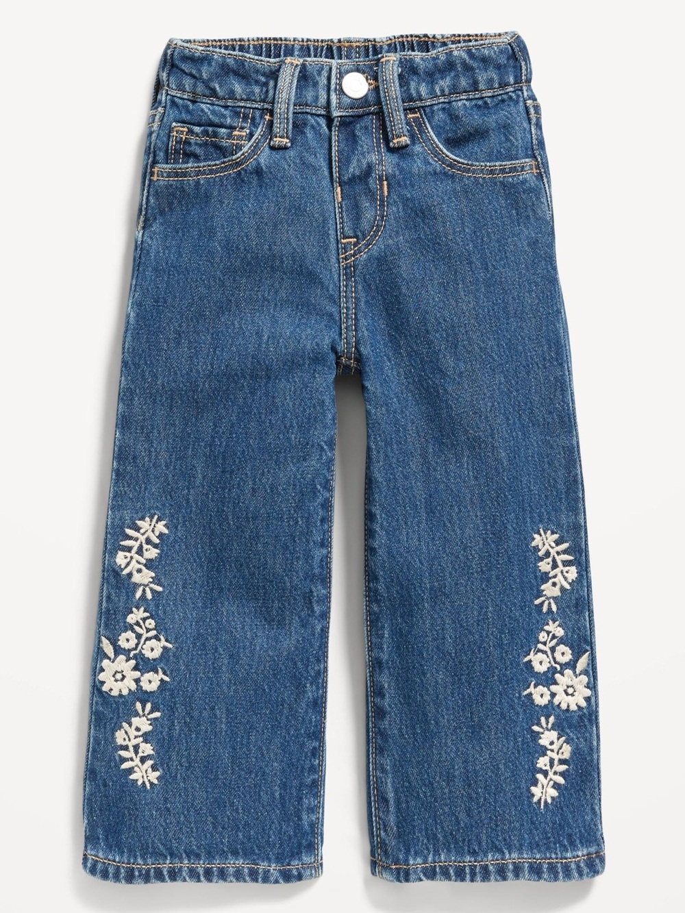 Floral Embroidered Wide Leg Jeans 3T